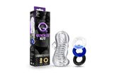 Quickie Kit Jerk Off Mens Stroker With Cock Rings Clear Masturbators and Strokers